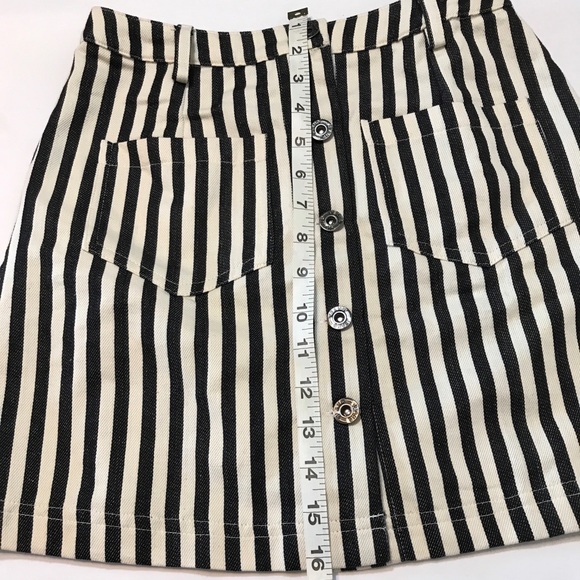 Papermoon Navy Blue/White Striped Miniskirt S NWT - Picture 4 of 5
